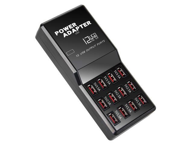 Multi Port USB Charger,12-Port 60W/12A Desktop USB Charging Station,Multi-Function USB Smart Charger,Multi-Port USB hub,Fast Charging for.