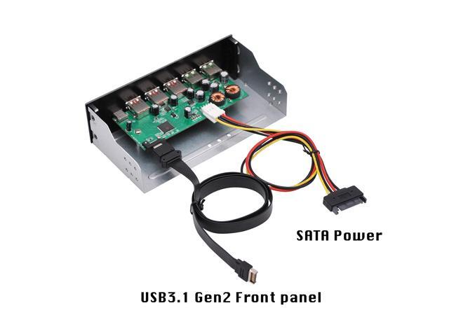 5.25in 10Gbps USB 3.1 Gen2 Hub and Type-C Port,Front Panel USB Hub with QC 3.0 Quick Charging