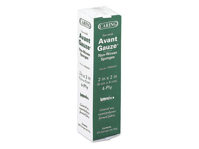 Gauze Sponges, 2 x 2, 4-Ply, Non-sterile, 200/Box
