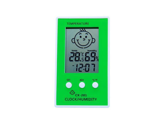 OUTEST CX-201 Digital Thermometer Hygrometer Electronic LCD Temperature Humidity Meter Weather Station baby face smile happy (Red)