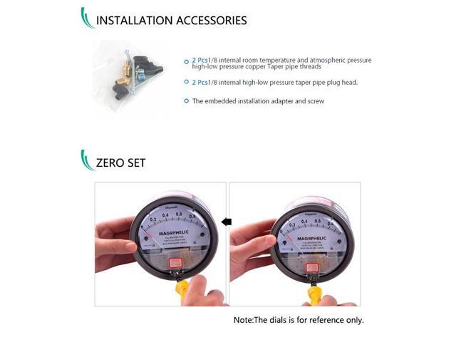ELECALL New -100~100PA TE2000 Micro Differential Pressure Gauge High Precision 1/8 'NPT Air Pressure Meter Barometer