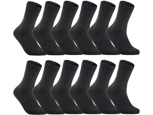 Lian LifeStyle Ultralight, High-Performance & Great Activewear Men's 12 Pairs Breathable Wool Crew Socks For All Season and Weather Size 6-9(DarkGray)