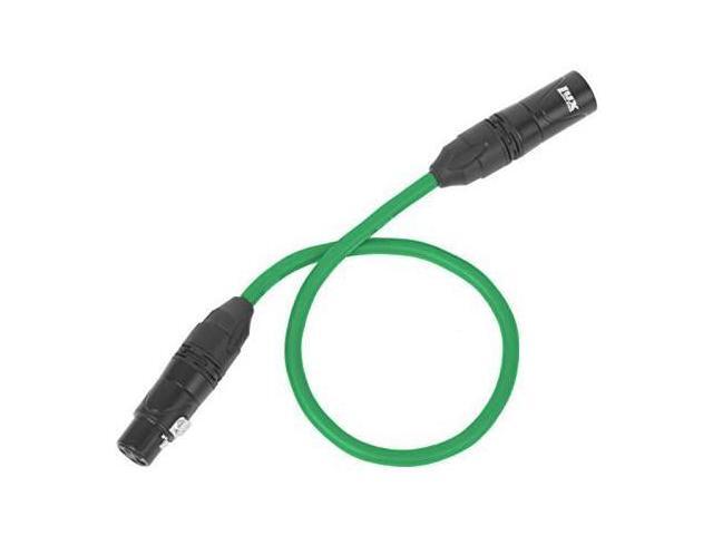 LyxPro Balanced XLR Cable Premium Series Microphone Cable, Speakers and Pro Devices Cable, 1.5 Feet- Green