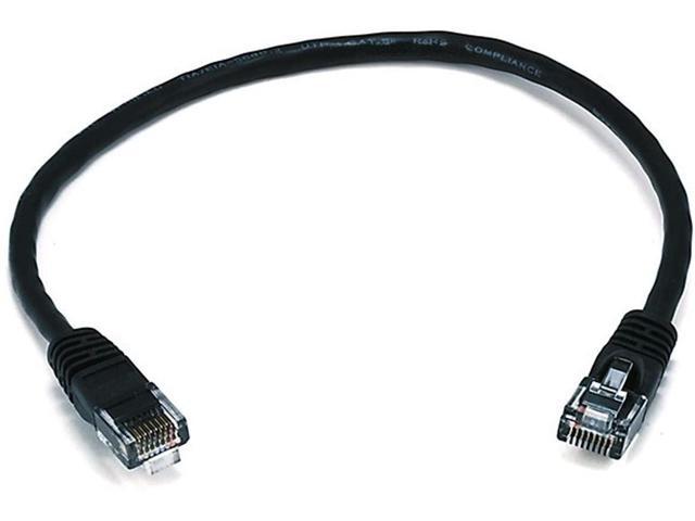 Monoprice Cat5e Ethernet Patch Cable - Network Internet Cord - RJ45, Stranded, 350Mhz, UTP, Pure Bare Copper Wire, 24AWG, 1ft, Black