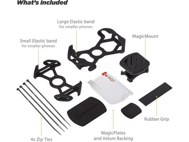 Scosche MBM2SMI MagicMount Magnetic Bike Phone Mount, Universal Fit, 360 views, Adjustable Rubber Elastic Bands, Magnet Mount for Cellphone