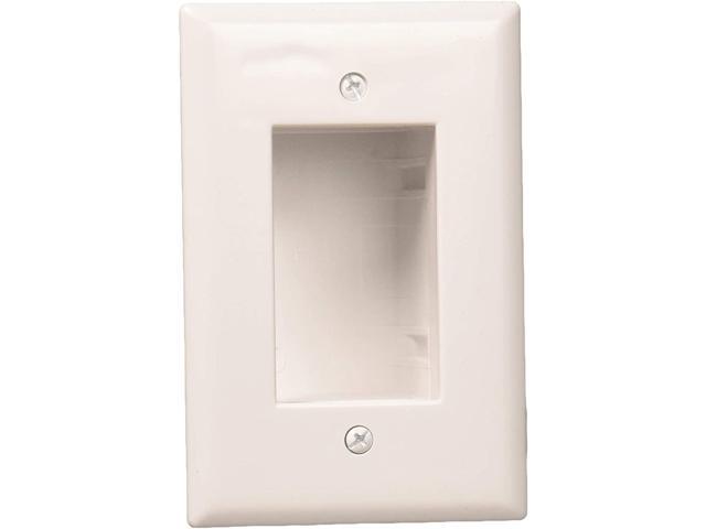 Monoprice Easy Mount Low Voltage Cable Recessed Wall Plate - White