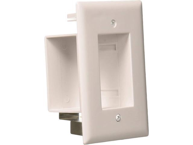 Monoprice Easy Mount Low Voltage Cable Recessed Wall Plate - White
