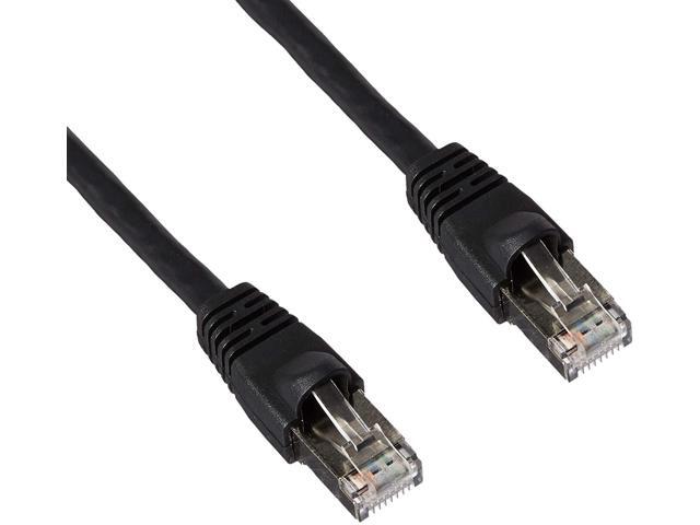 Monoprice Cat6A Ethernet Patch Cable - 14 Feet - Black Network Internet Cord - RJ45, 550Mhz, STP, Pure Bare Copper Wire, 10G, 26AWG