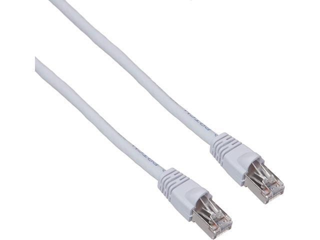 Monoprice Cat6A Ethernet Patch Cable - 14 Feet - White Network Internet Cord - RJ45, 550Mhz, STP, Pure Bare Copper Wire, 10G, 26AWG