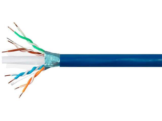 Monoprice Cat6A Plus Bulk Ethernet Network Cable - 1000ft - Blue, Bare Copper, 650MHz, F/UTP, Solid, Riser-Rated (CMR), 23AWG, 10G - Entegrade Series
