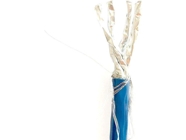 Monoprice Cat8 Network Cable - 2GHz, S/FTP Shielded, Solid, 40G, Bare Copper, for Ethernet Switch, Modem, Router, 22AWG 250 Feet, Blue - Entegrade...