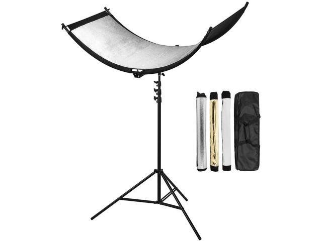 glow arclight curved reflector kit with 7.2' pro air-cushioned heavy-duty light stand