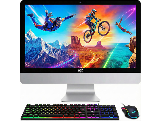 STGSivir All in One Desktop Computer, 24' FHD Display, Intel Core i5-8500T up to