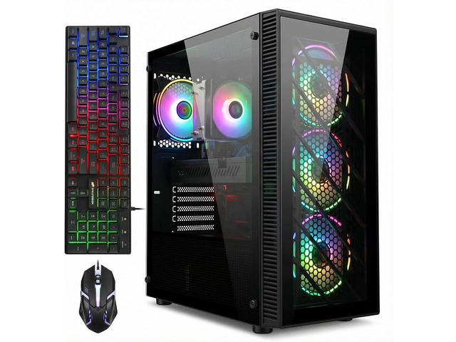 STGAubron Gaming PC Computer Desktop, Intel Core i7 up to 3.9G, Radeon RX 590 8G