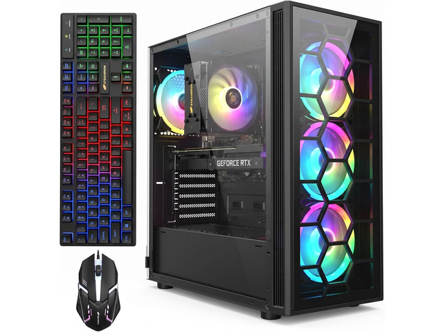 STGAubron Gaming PC Desktop Computer, 8th Gen Intel Core i7-8700 up to 4.6G, GeF