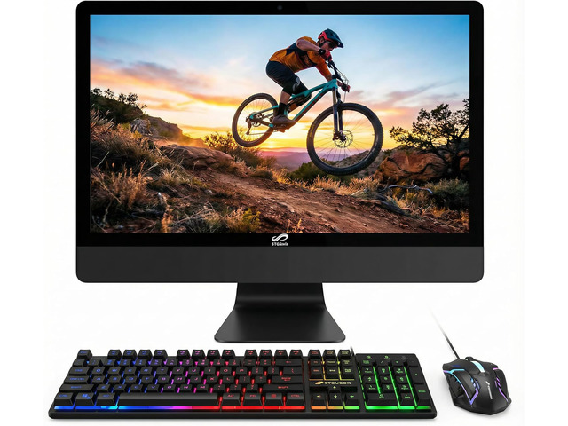 STGSivir All in One Desktop Computer, 22' FHD Display, Intel Core i5 up to 3.7GHz, 16GB RAM, 512GB SSD, WiFi, Bluetooth 5.0, RGB Keyboard & Mouse,...