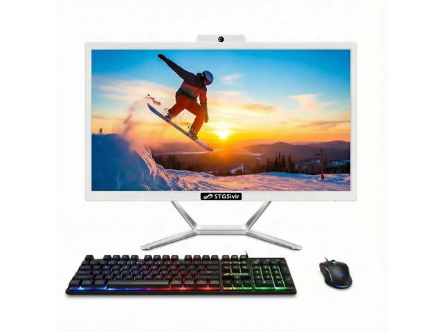 STGSivir All in One Desktop Computer, 21.5' FHD Display, Intel Core i7 up to 3.9G, 16GB RAM, 512GB SSD, WiFi, BT, RGB Keyboard & Mouse, Webcam,...