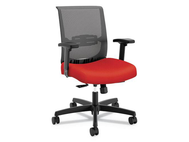 HON Mid-Back Task Chair with Syncho-Tilt Control with Seat Slide Supports up to 275 lbs. Red Seat Black Back/Base CMY1ACU67