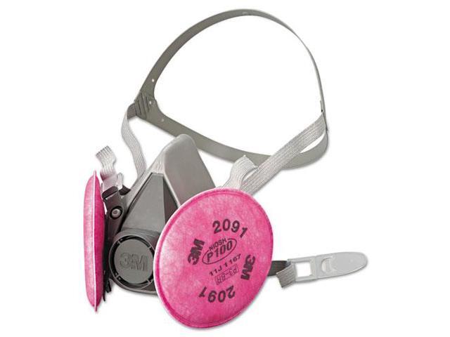 3M 07002 Half Facepiece Respirator 6291, Medium w/ Particulate Filters