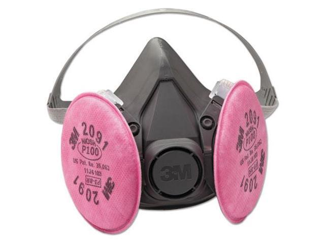 3M 07002 Half Facepiece Respirator 6291, Medium w/ Particulate Filters