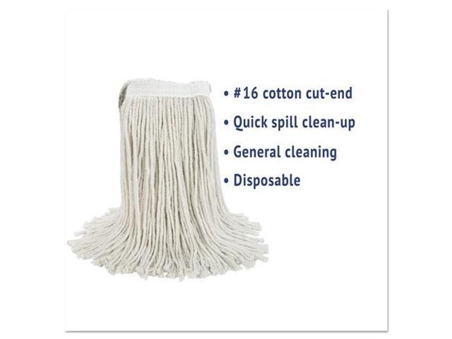 Boardwalk Cut-End Wet Mop Head Cotton No. 16 Size White 2016CEA