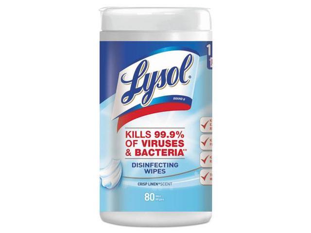 LYSOL Brand Disinfecting Wipes Crisp Linen Scent 7 x 8 80/Canister 6 Canister/Carton 89346CT