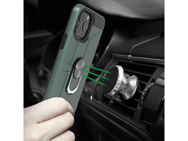 Hard Case Dual Protection for Samsung Galaxy S21+ With magnetic Ring stand -Black