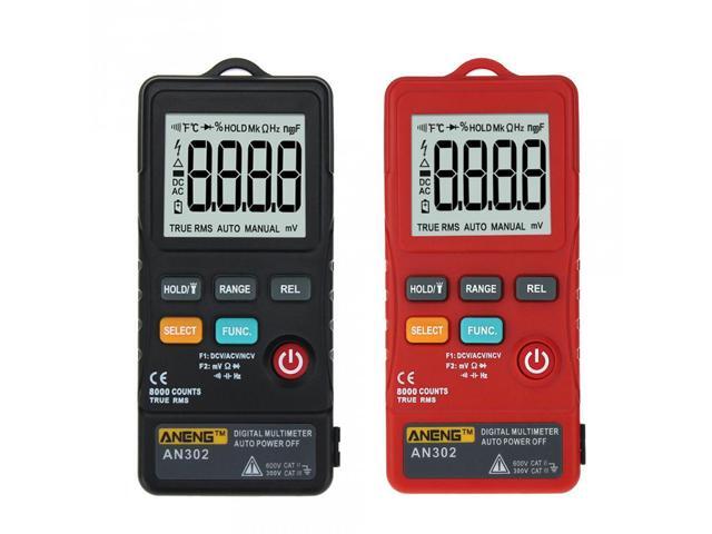 ANENG AN302 Digital Multimeter Voltmeter 8000 Counts Ture RMS AC DC Voltage Resistance Meter - Black