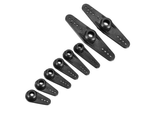 Plastic Servo Arm 24T Black, 3mm Hole Single / Double Arm for 1 Set