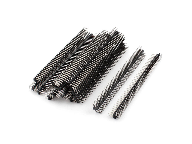 Unique Bargains 20Pcs 80-Pin 2 Rows Through Hole Male 90 Degree Pin Header Connector