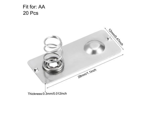 20Pcs AA Battery Negative to Positive Conversion Spring Contact Nickeling Plate 28mm x 12mm
