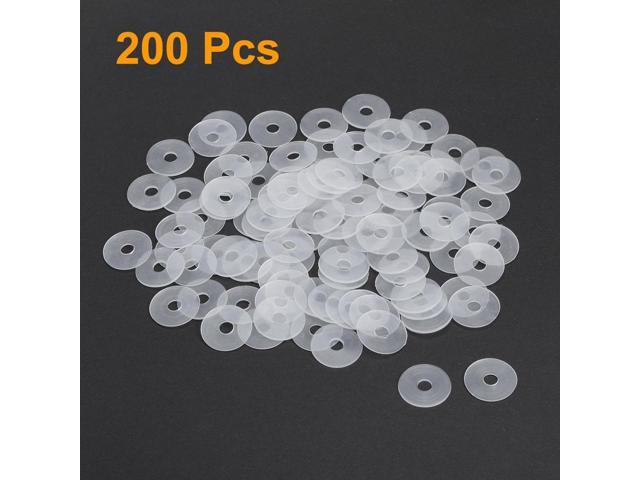 Nylon Flat Washers for M5 Screw Bolt 18mm OD 0.9mm Thick Clear 200PCS