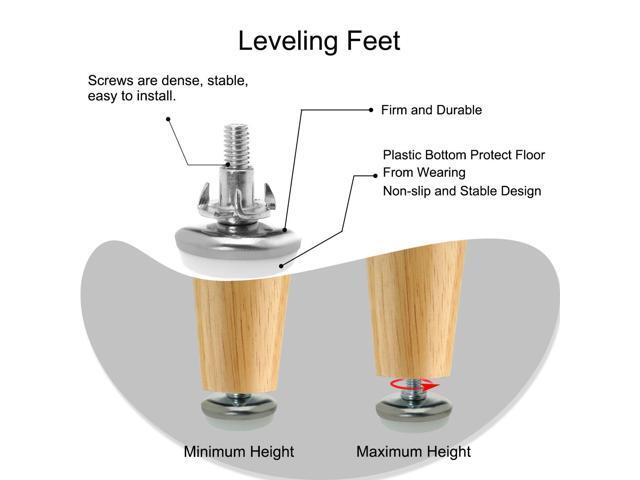 M8 x 20 x 30mm Leveling Feet Adjustable Leveler for Desk Sofa Leg White Cap 4pcs