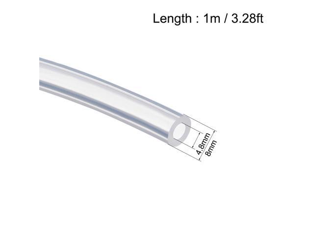Silicone Tubing 4.8mm ID X 8mm OD 3.28ft 1m Flexible Silicon Rubber Tube Air Hose Pipe for Pump Transfer Clear