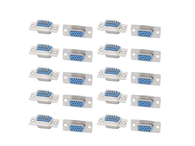 20Pcs D-SUB 3 Rows 15 Pin Female Solder Type Adapter Connector Straight Socket