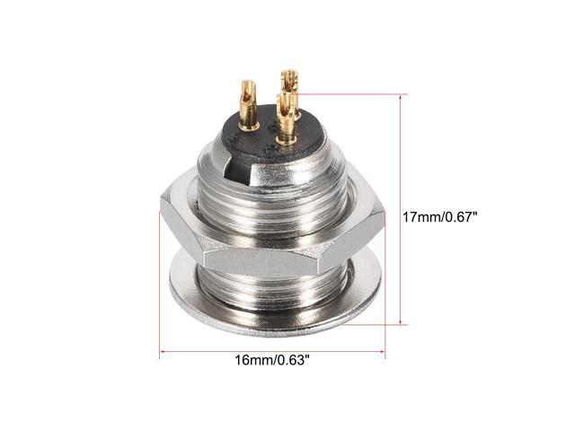 Mini 3 Pin XLR Male Socket Microphone Chassis Panel Mount Aviation Circular Connector 4Pcs