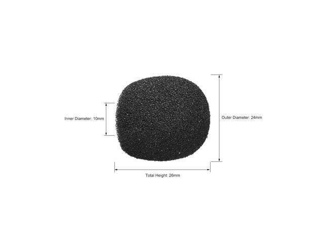 10PCS Foam Mic Cover Headset Microphone Windscreen Shield Protection 26mm Length for Headset Lapel Lavalier