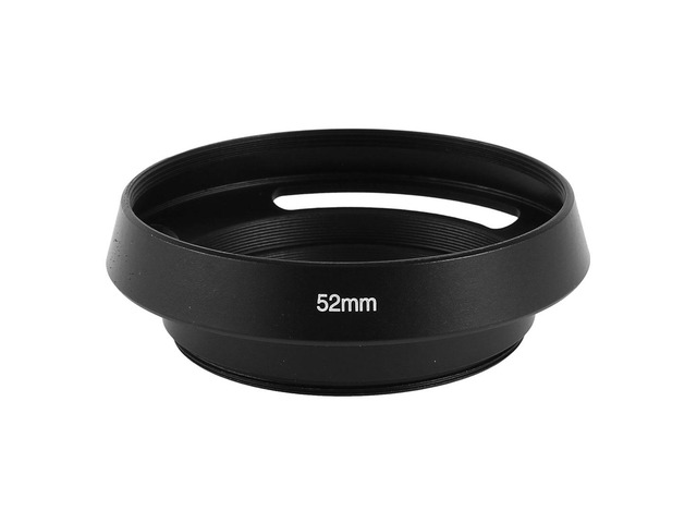 52mm Thread Metal Screw In Mount Vented Lens Hood Cover Shade Replacement