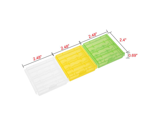 Unique Bargains 3 Pcs Portable Battery Storage Case Protective Container for AAA/AA Batteries