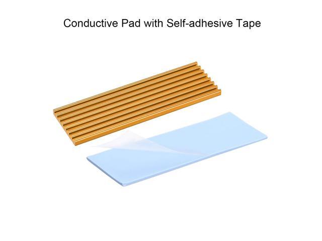 M.2 Aluminum Heatsink Kit 70x22x3mm Golden Tone with Silicone Thermal Pads for 2280 SSD