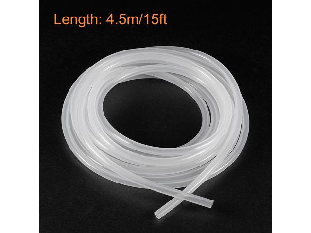 Clear Silicone Tubing, 1/8'(3.2mm) ID 1/4'(6.4mm) OD 15ft, Flexible Silicone Tube Water Hose for Pump Transfer