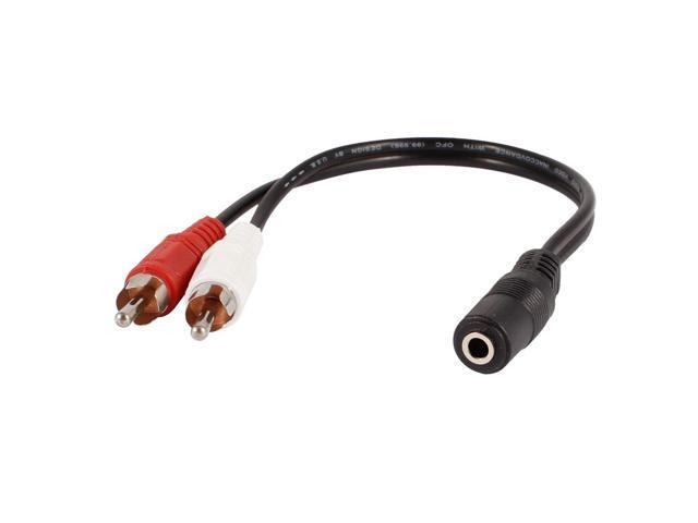 3.5mm Stereo to 2 RCA F/M AV Audio Aux Video Cable Cord Adapter 26cm 10 Inch