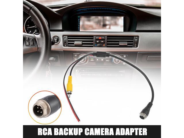 1pcs Car Camera Adapter 4 Pin to RCA Adapter M12 4-Pin Male to RCA AV Male with Trigger Wire Connector Wire Monitor Video Cable Adapter