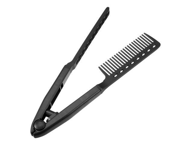 Hair Straightening Comb, Heat Resistance Home Straightener Hair Styling Comb, ABS, Black