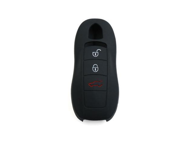 Black Silicone Keyless Entry Car Remote Key Fob Case Cover Protector for Porsche Macan Panamera Cayenne