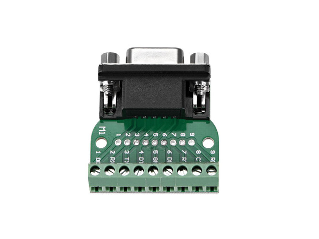 D-sub DB9 Breakout Board Connector 9 Pin 2 Row Female RS232 Serial Port Solderless Terminal Block Adapter with Positioning Nuts
