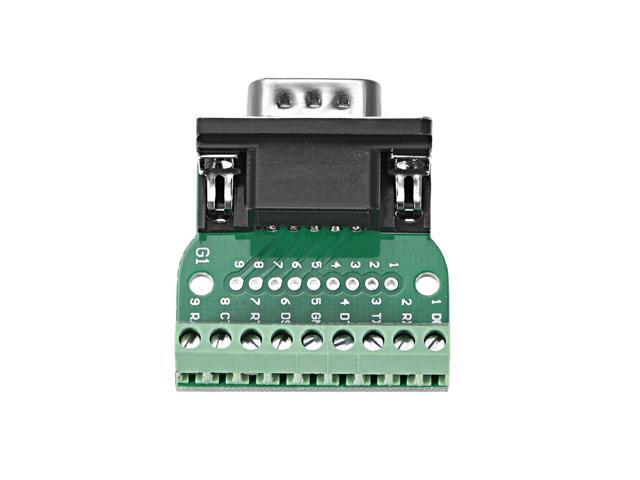 D-sub DB9 Breakout Board Connector 9 Pin 2 Row Male RS232 Serial Port Solderless Terminal Block Adapter