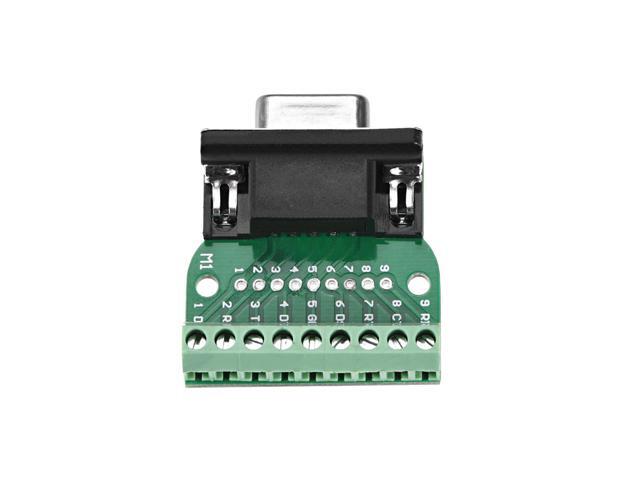 D-sub DB9 Breakout Board Connector 9 Pin 2 Row Female RS232 Serial Port Solderless Terminal Block Adapter
