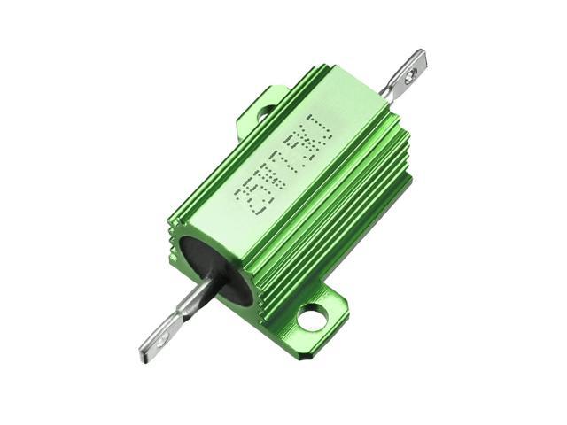 Unique Bargains 25W 7.5k Ohm Aluminium Housing Chassis Mount Wirewound Power Resistor Green 1pcs