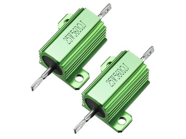 Unique Bargains 25W 560 Ohm Aluminium Housing Chassis Mount Wirewound Power Resistors Green 2pcs